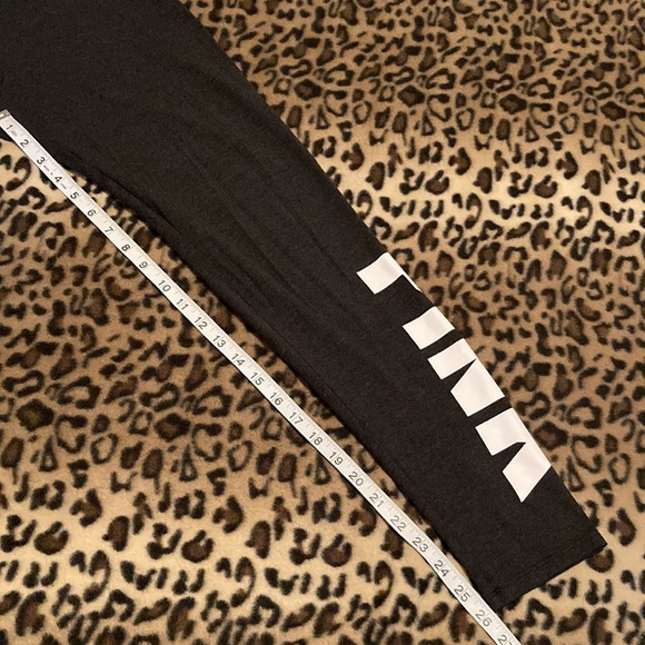 EUC Victoria's Secret PINK LOGO Yoga Pants Leggings Women’s Size M Charcoal Gray - Picture 9 of 9